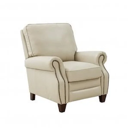 Briarwood Leather Push Thru Recliner - Barone Parchment